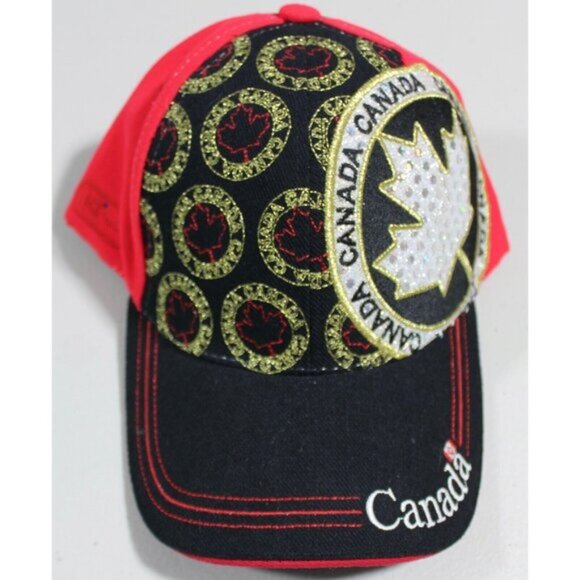 Embroidered Logo Canada Flag Snapback Cap Hat Adult One Size Koll Red Adjustable - Picture 1 of 5